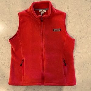 Vineyard Vines pink fleece vest L